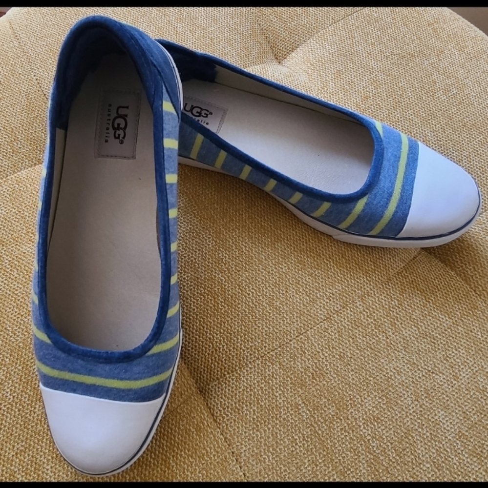 UGG Neema 1796 Canvas Stripe Slip on Flats
